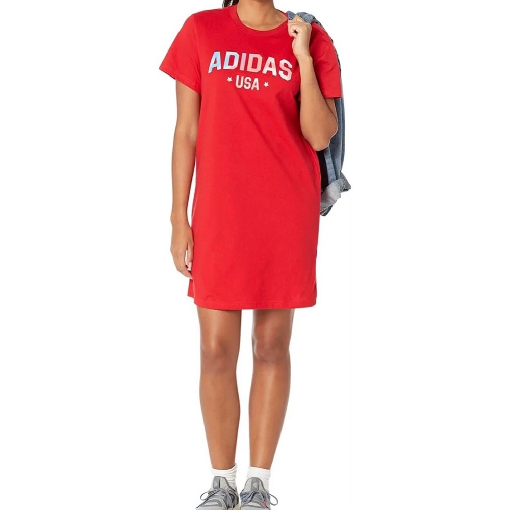 Adidas USA Americana Streetwear Preppy Gorpcore Soccer Mini T-shirt Dress M